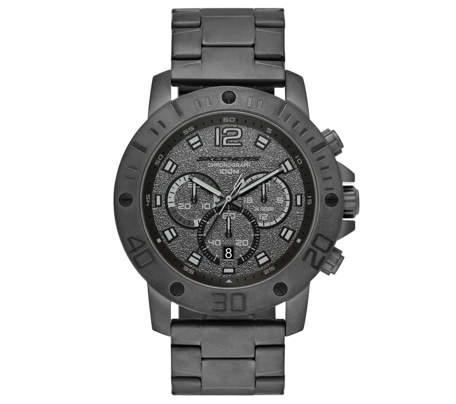 Stainless Steel Chronograph Watch, GUNMETAL, fullimage number 0