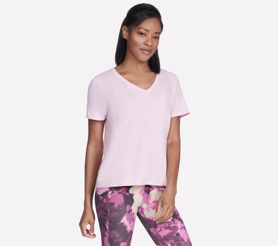 Pima V-Neck Tee, BLANC / GRIS, fullimage number 0