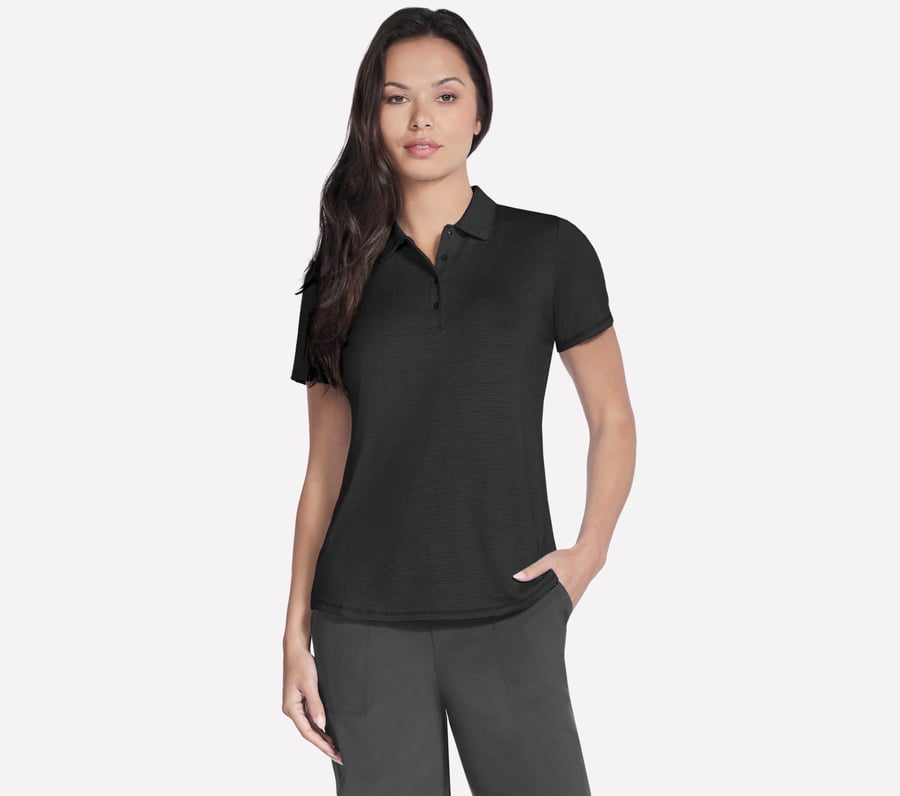 Short Sleeve On The Green Striped Polo, BLACK, fullimage number 0