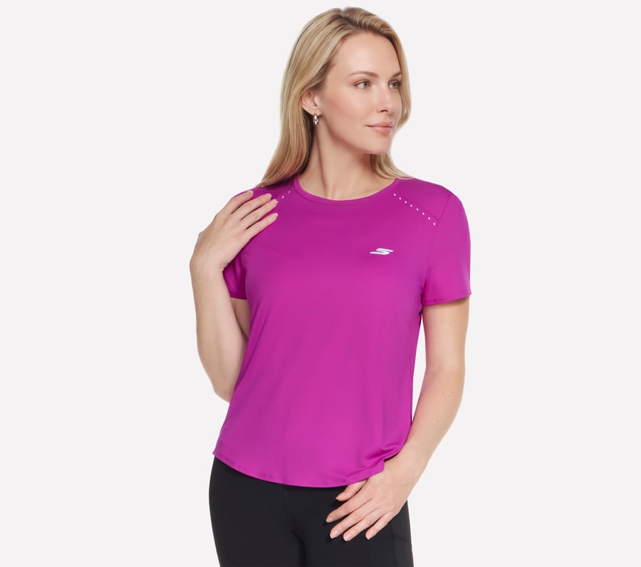 Stride Performance Tee, SILVER / PURPLE, fullimage number 0