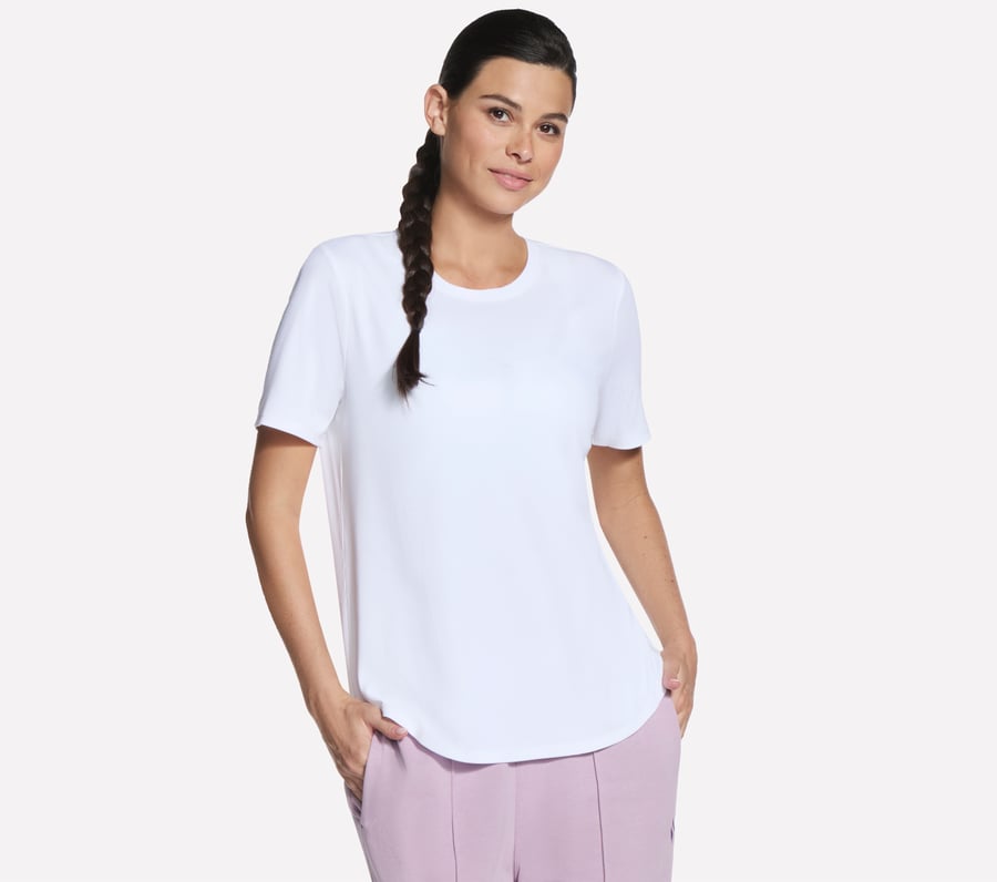 GO WALK Luxe Rib Tee, WHITE, fullimage number 0