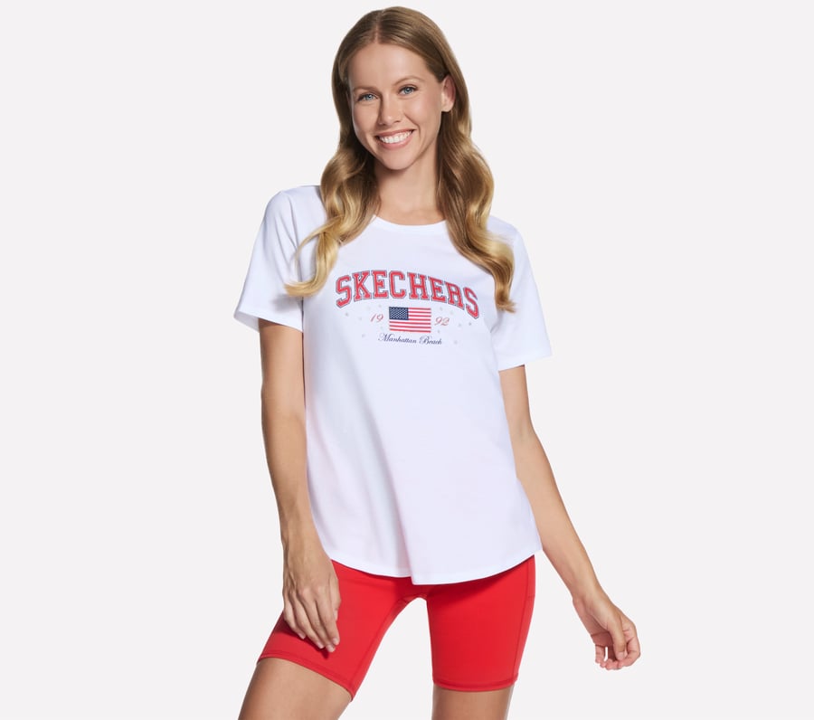 スケッチャーズ USA ショート スリーブ Tシャツ, WHT, fullimage number 0