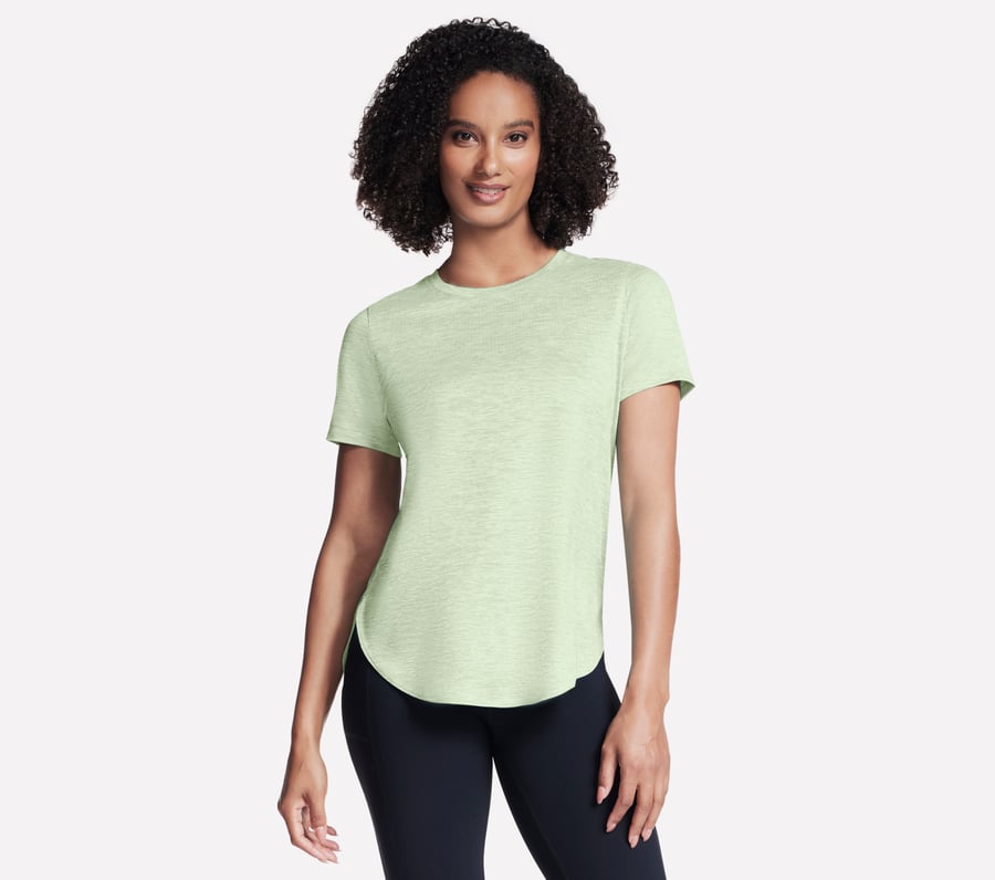 GO DRI Swift Tunic Tee, LIGHT GRAY / LIME, fullimage number 0