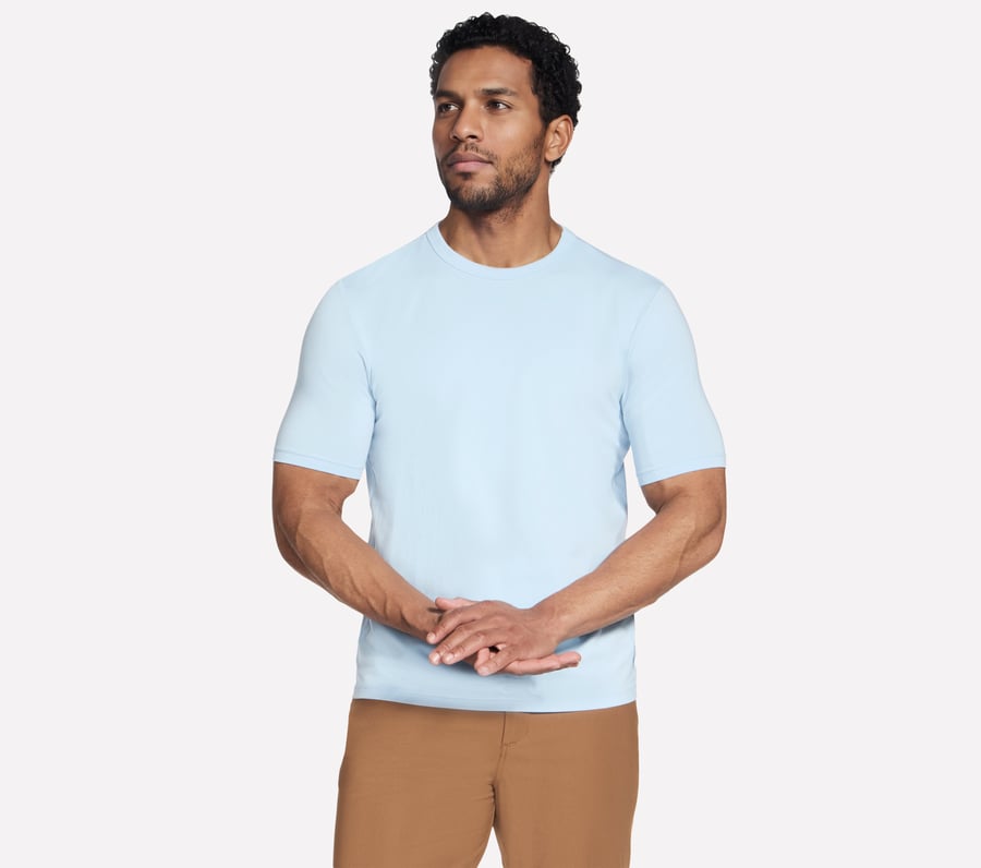 GO DRI Pima Crew, WHITE / BLUE / ORANGE, fullimage number 0