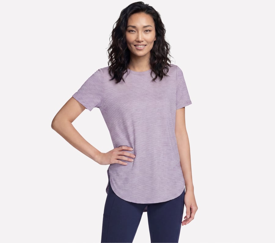 GO DRI Swift Stripe Tunic Tee, WHITE / BLUE, fullimage number 0