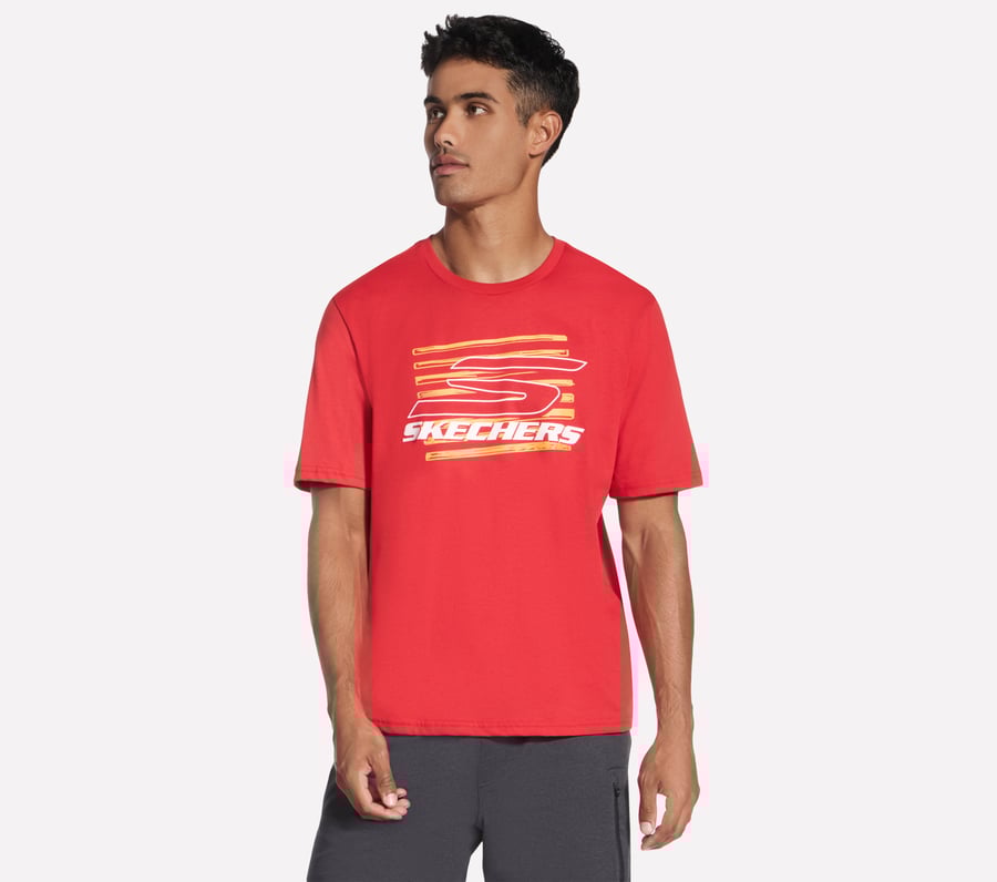 Split Tee, RED / BROWN, fullimage number 0