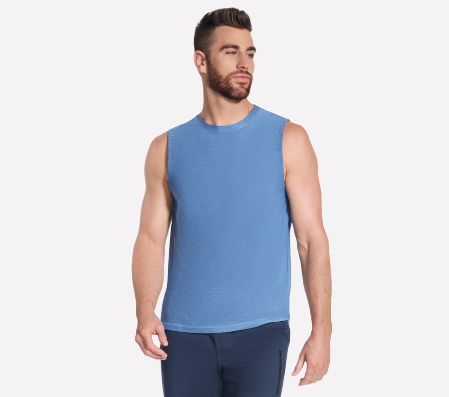 GO DRI All Day Muscle Tank, BLANC / BLEU-VIOLET, fullimage number 0