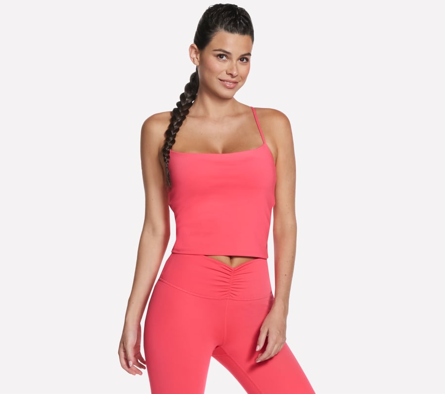 GO FLEX SLIM Strappy Tank, TAUPE / CORAL, fullimage number 0