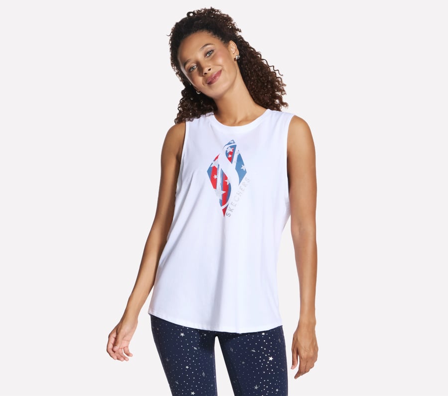 Skechers USA Muscle Tank, WHITE, fullimage number 0