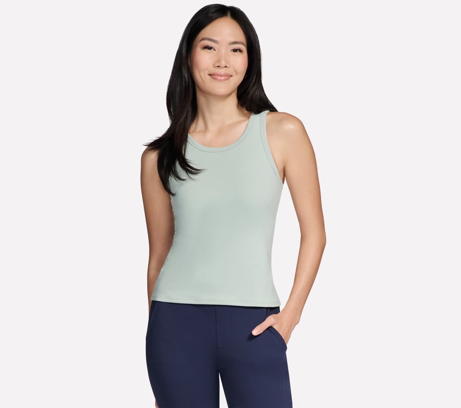 GO WALK Shelf Bra Tank, WHITE / MINT, fullimage number 0