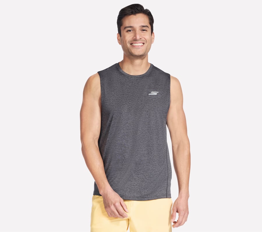 GO DRI Charge Muscle Tank, BLACK / CHARCOAL, fullimage number 0