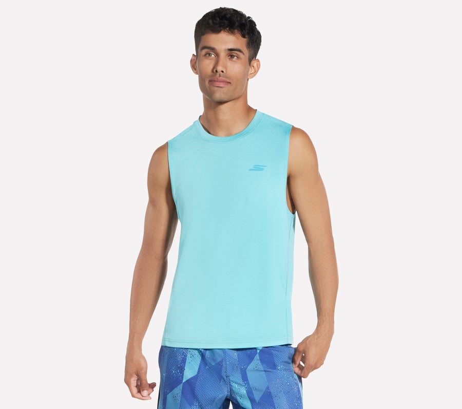 GO DRI Charge Muscle Tank, TURQUOISE / LAVENDER, fullimage number 0