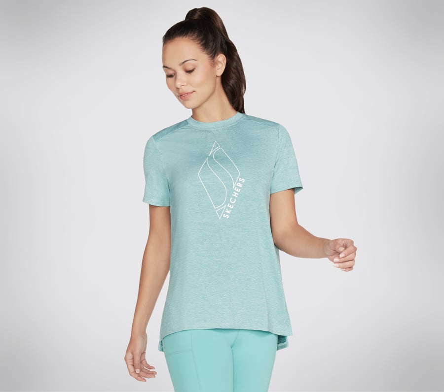 Skechers Apparel Diamond Blissful Tee, TURQUOISE, fullimage number 0