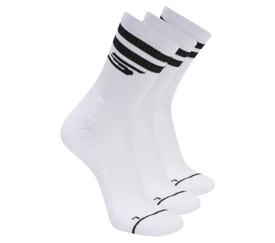 3 Pack Men's Performance Pickleball Crew Socks, WHITE / BLACK, fullimage number 0