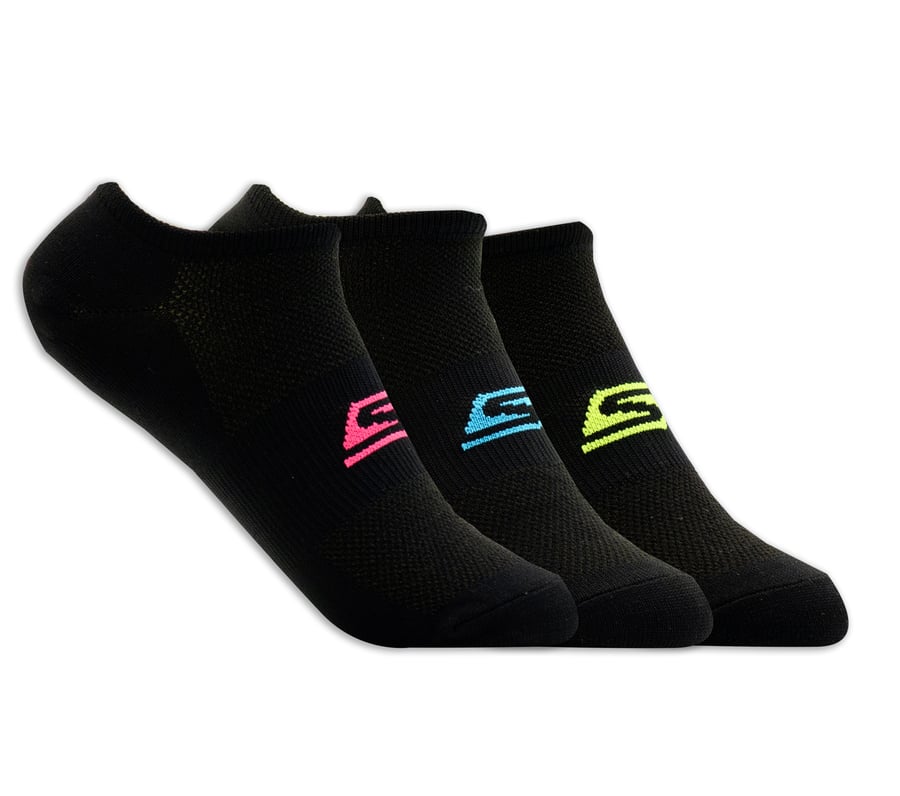 3 Pack No Show Stretch Socks, NOIR, fullimage number 0