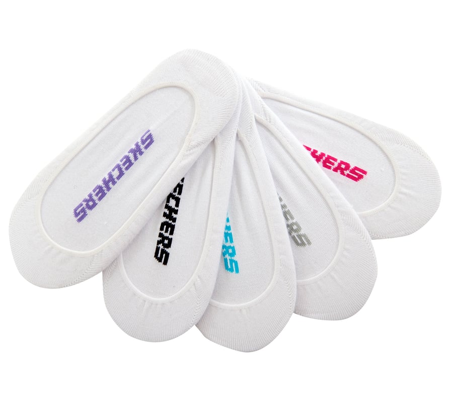 5 Pack Non Terry Solid Liner Socks, WHITE, fullimage number 0