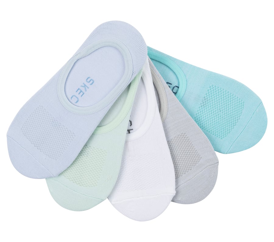 5 Pack Microfiber Liner Socks, BLUE / TURQUOISE, fullimage number 0
