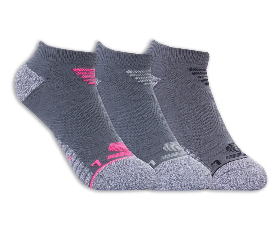 3 Pack No Show Microfiber Socks, GRAY, fullimage number 0