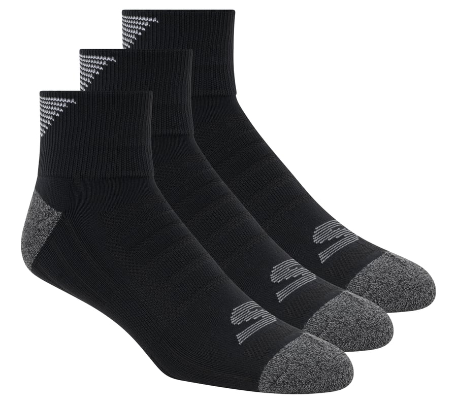 3 Pack Men's Half Terry Quarter Crew Socks, SCHWARZ, fullimage number 0
