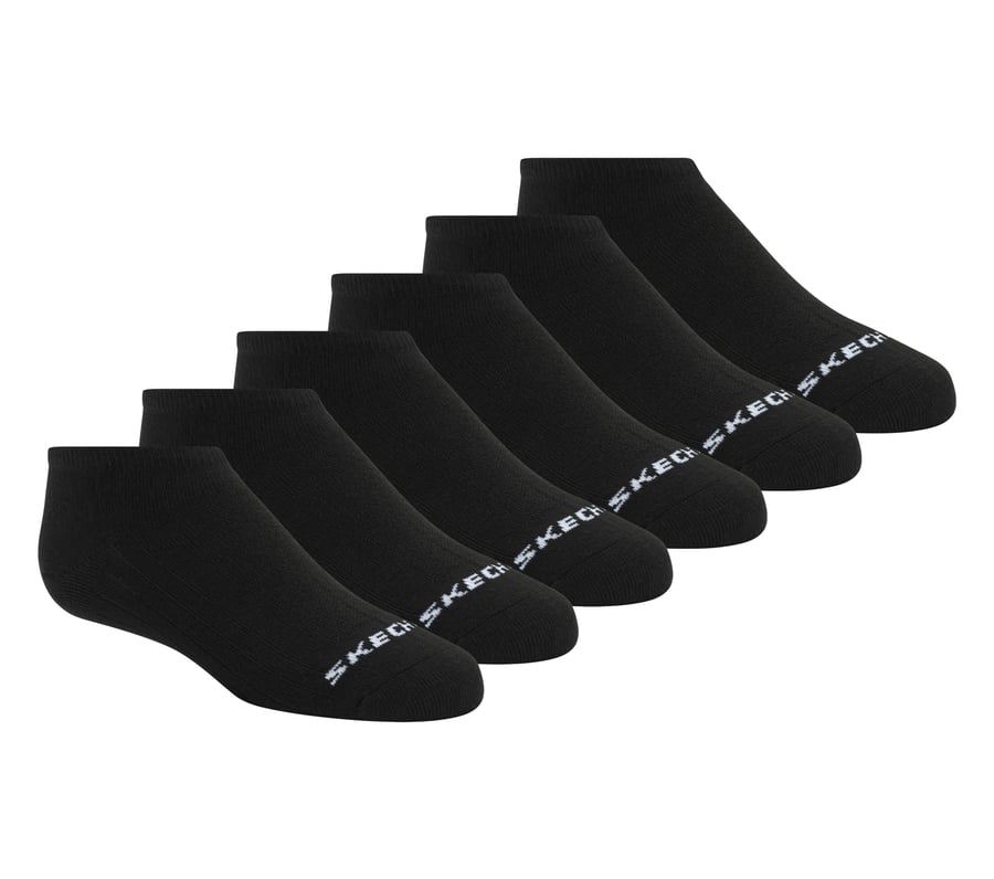 6 Pack Non Terry No Show Socks, BLACK, fullimage number 0