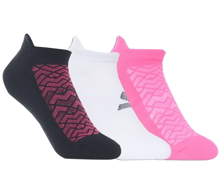 3 Pack Half Terry Low Cut Athletic Socks, BLACK / PINK, fullimage number 0