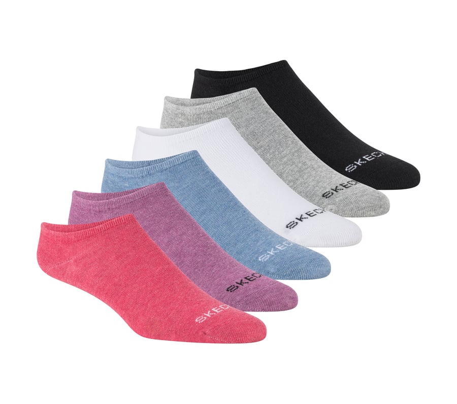 Cotton No-Show Socks - 6 Pack, MAGENTA, fullimage number 0