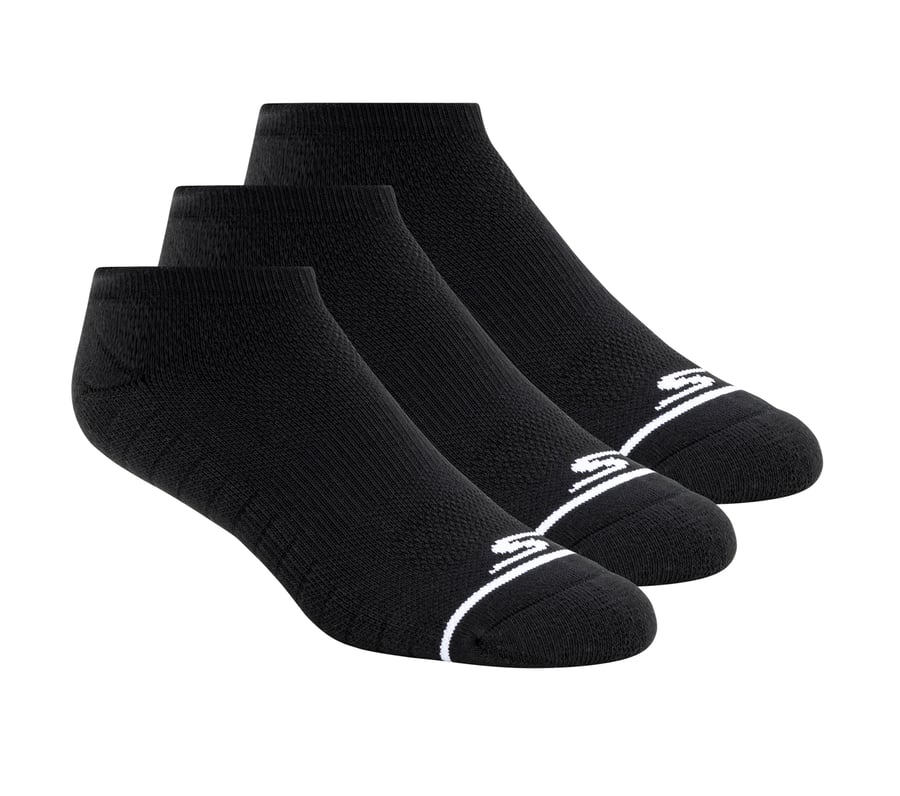 Mens No Show Premium Basic Socks - 3 Pack, BLACK, fullimage number 0