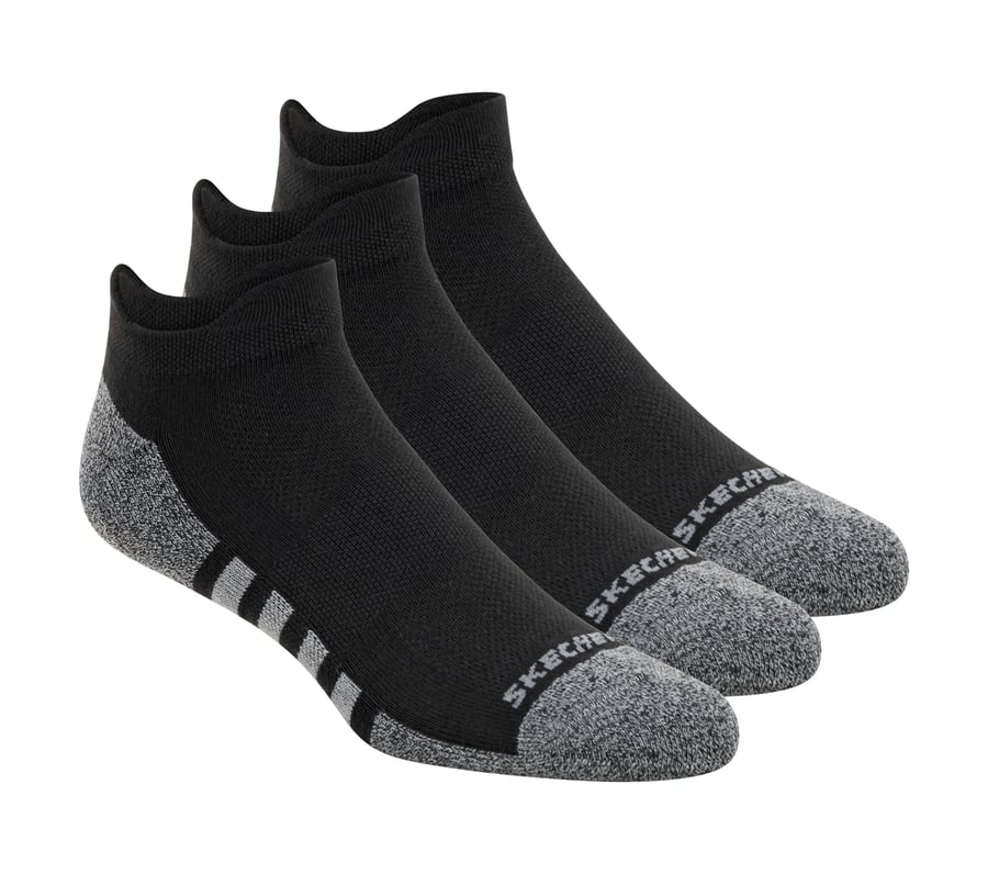 Lowcut Heel Tab Work Socks - 3 Pack, BLACK, fullimage number 0
