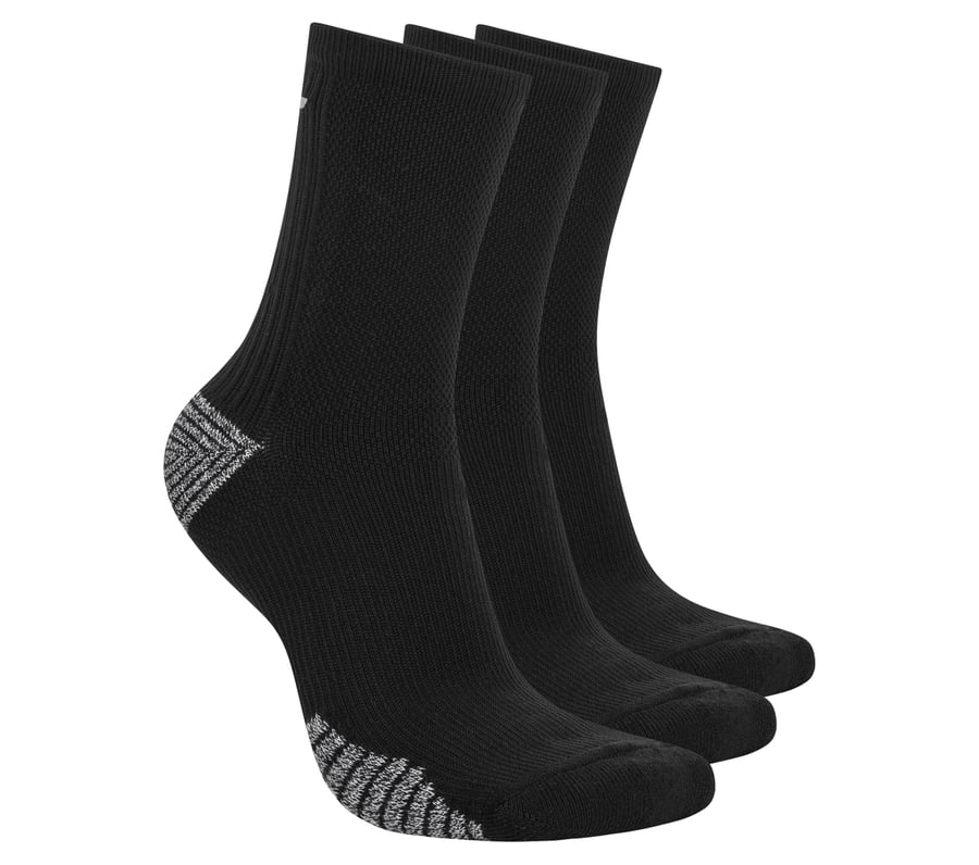 3 Pack Women's Half Terry Low Crew Socks, BLACK / WHITE, fullimage number 0