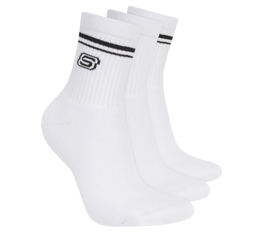 3 Pack Women's Low Crew Varsity Socks, WHT, fullimage number 0