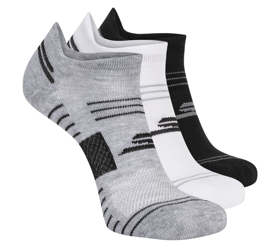 3 Pack Men's Performance Low Cut Running Heel Tab Socks, GRIS FONCÉ, fullimage number 0