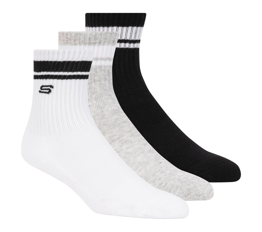 3 Pack Boys' Crew Socks, WHITE / BLACK, fullimage number 0