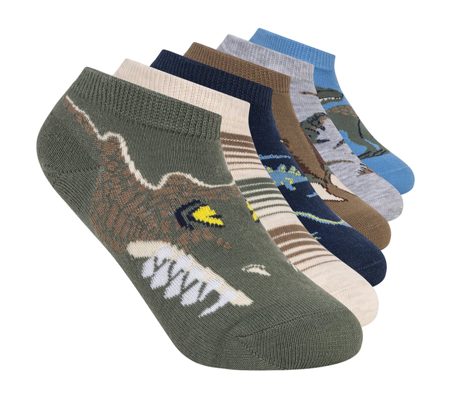 6 Pack Boys' Dino Socks, OLV, fullimage number 0
