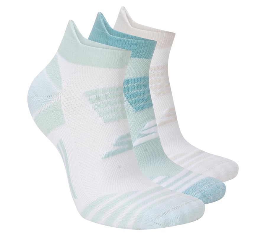 3 Pack Women's Performance Stripe Low Cut Running Heel Tab Socks, TURQUESA, fullimage number 0