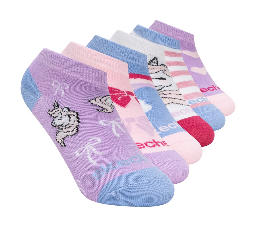 6 Pack Unicorn Bow Socks, MULTI, fullimage number 0