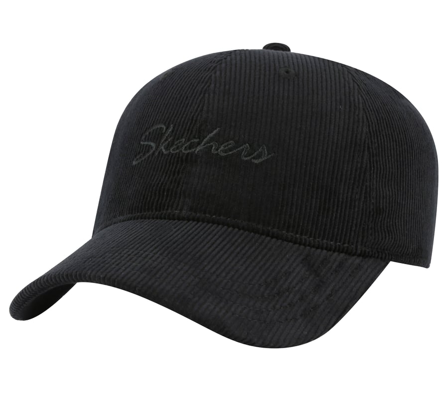 Skechers Corduroy Script Hat, BLACK, fullimage number 0