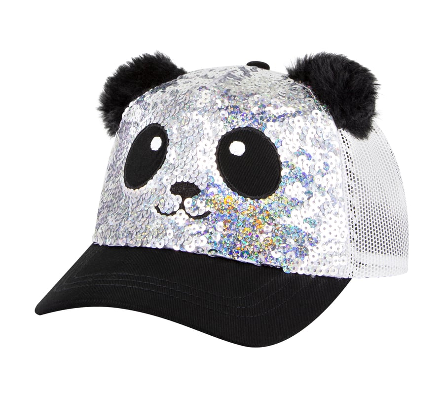Skechers Sequin Panda Hat, SILVER / BLACK, fullimage number 0