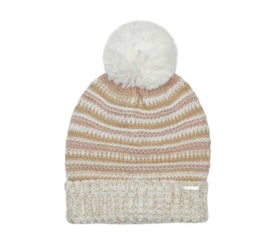 Textured Stripe Chunk Beanie, NATURAL, fullimage number 0