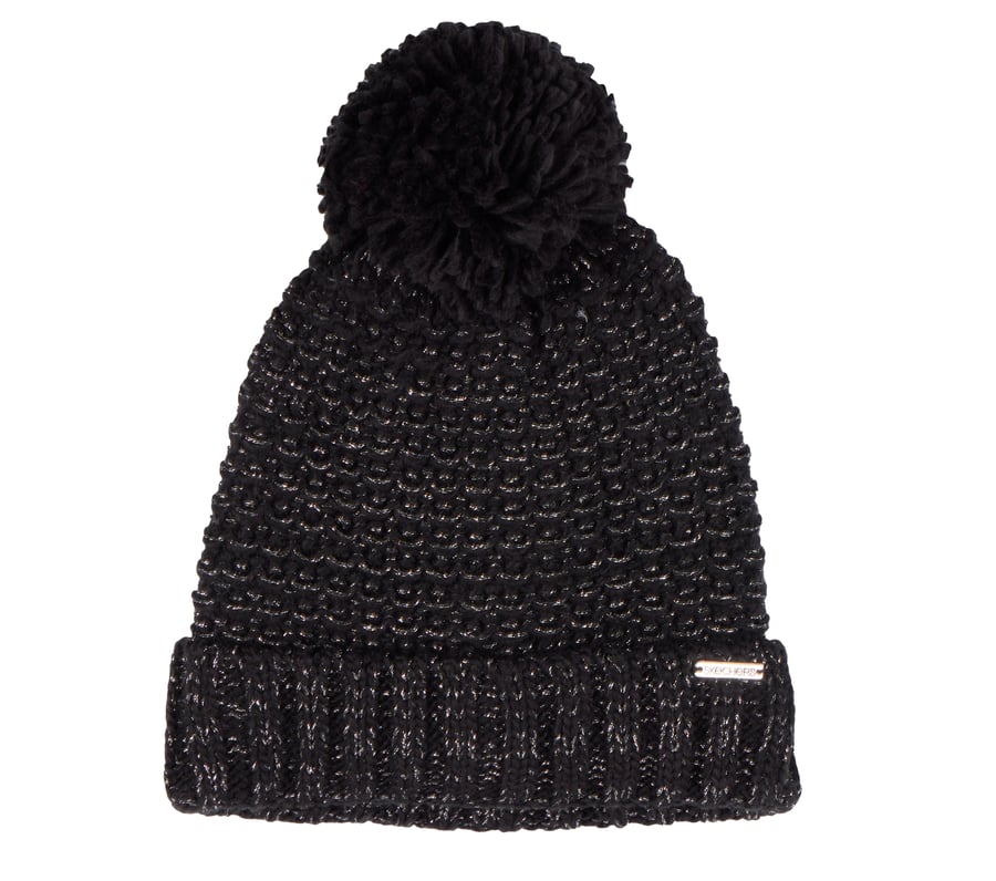 Reverse Stitch Pom-Pom Beanie, BLACK, fullimage number 0