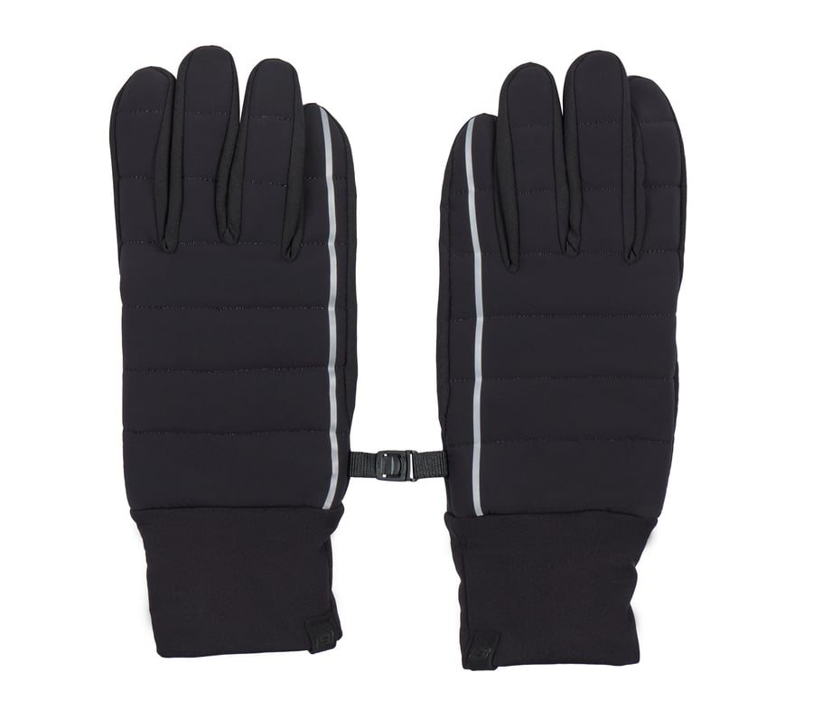 Quilted Nylon Touchscreen Winter Gloves - 1 Pack, BLACK, fullimage number 0