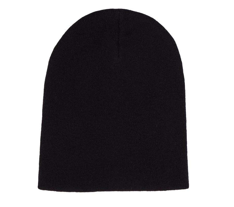 Merino Wool Beanie Hat, BLACK, fullimage number 0