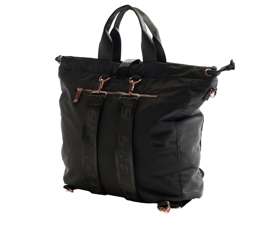 Convertible Backpack Buckle Bag - BLACK