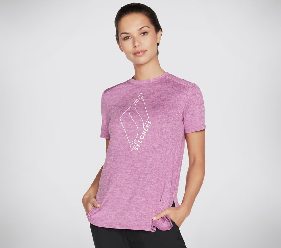 スケッチャーズ Tシャツ レディース Mサイズ 半袖 並行輸入品 スケッチャーズ アパレル ダイヤモンド ブリスフル Tシャツ（US