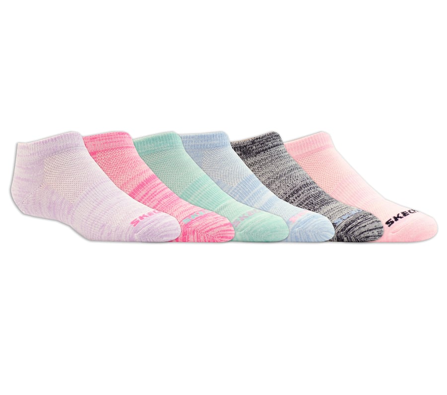 6 Pack Girls' Low Cut Color Stripe Socks