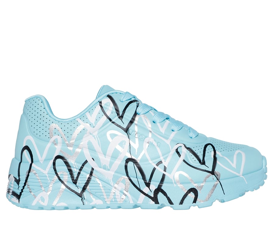 Skechers x JGoldcrown: Uno Lite - Metallic Love, TURQUOISE / MULTI, fullimage number 0