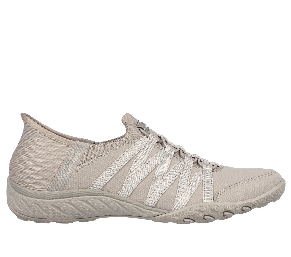 Skechers Slip-ins Relaxed Fit: Breathe-Easy - Roll-With-Me en Taupe, talla 37, Vegan