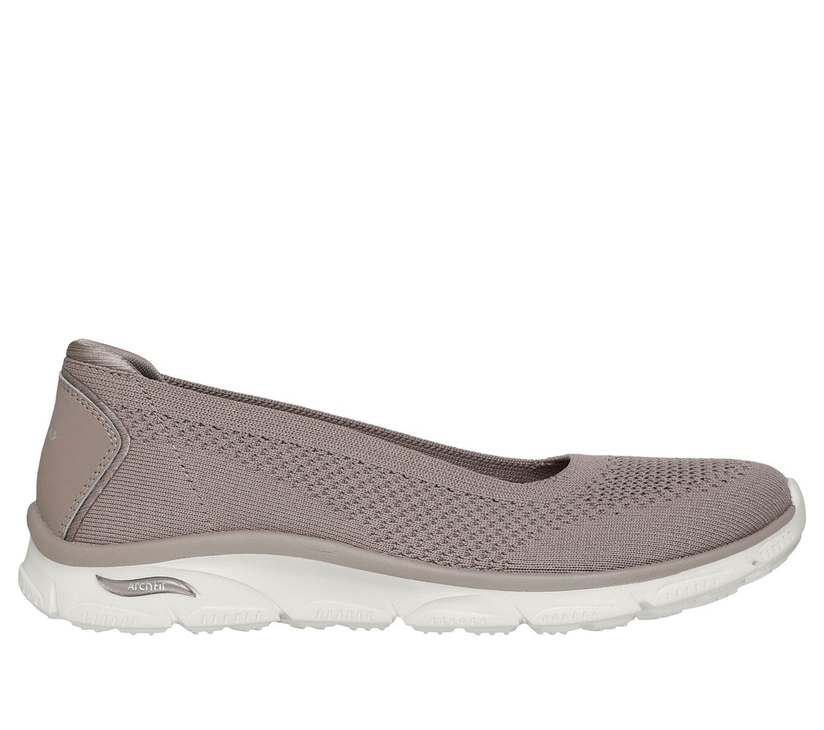 Skechers Arch Fit Sunny - Zen Walk en Taupeoscuro, talla 39.5, Vegan