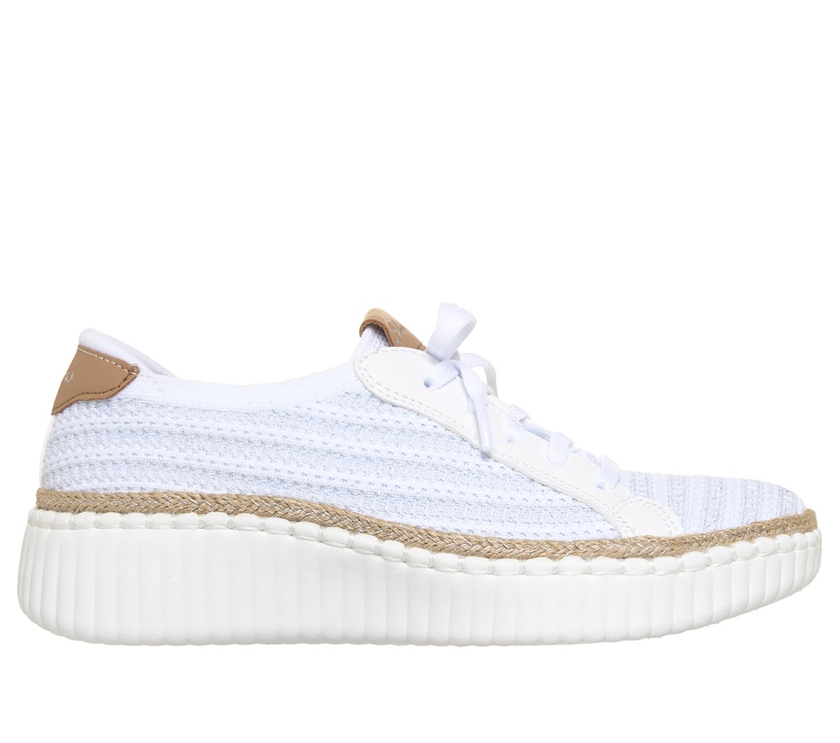 Skechers Wilshire Blvd - Passion Play en Blanco/Plata, talla 36.5, Vegan