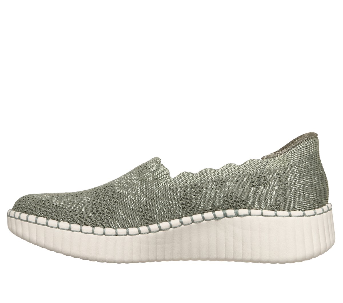 Skechers Slip-ins: Wilshire Blvd - True Charm Chaussures Moyen Width en Olive, Vegan, Lavable en machine