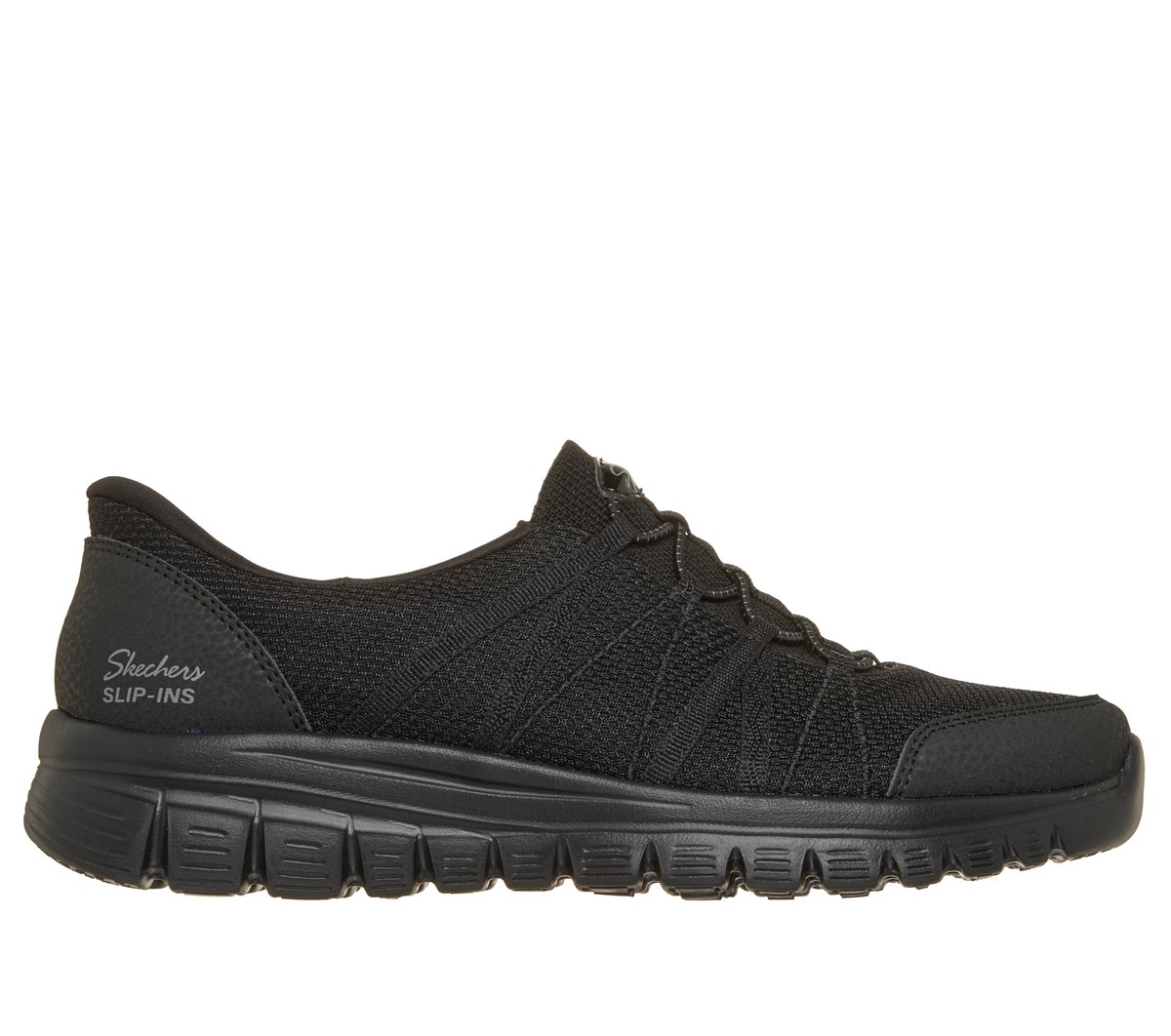 Skechers Skechers Women's Slip-ins: Graceful - Easy Grace Sneaker in Black, Size 6 | Textile/Synthetic, Vegan, Machine Washable